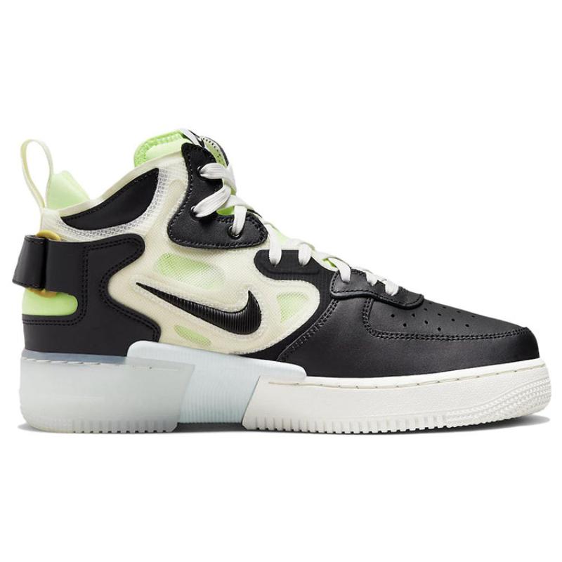 Nike Tenisky Air Force 1 React Mid Black Sail Ghost Green DQ1872-100