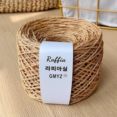 80g Kolorowa Rafia Puszysta Naturalna Dwuniciowa Rafia Specjalna Nić na Szydełkowanie Kapelusz Letni Kapelusz Szydełkowany Papyroid