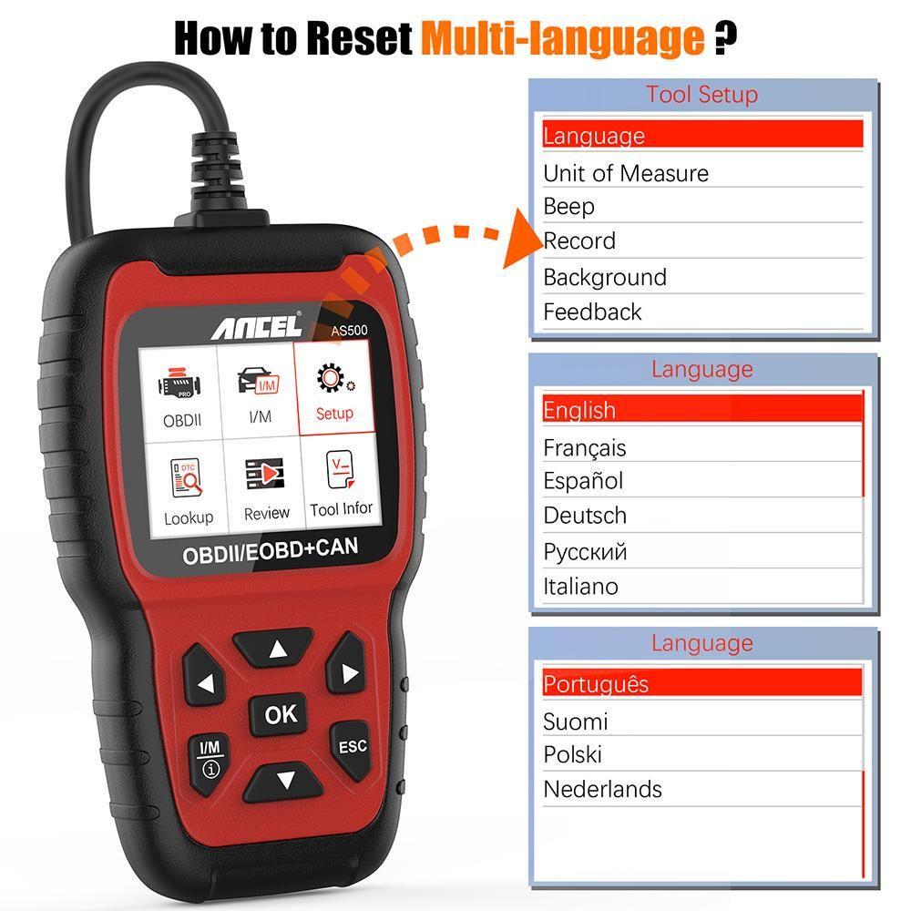 AS500 Car OBD2 Scanner Engine Code Reader OBD Auto Diagnose Car Diagnostics Tool OBD2 Automotive Scanner