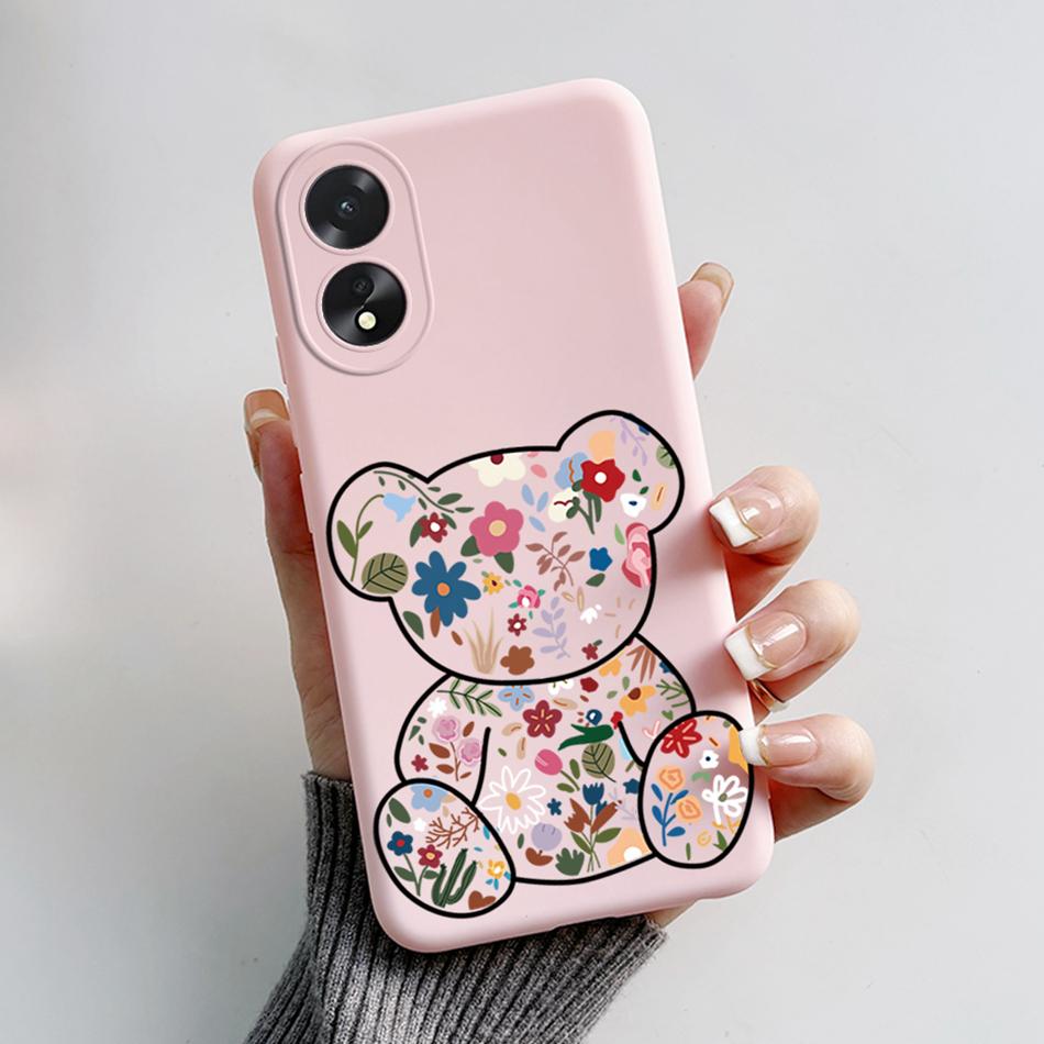 For Oppo A18 A38 Case Cute Bear Frog Cartoon Soft Silicon Phone Case For Oppo A38 4G A 38 OppoA38 CPH2579 6.56" Back Cover Capas