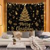 Merry Christmas Tree Cat Star Tapestry Winter Christmas Wall Hanging Bedroom Dormitory Festival Party Decoration