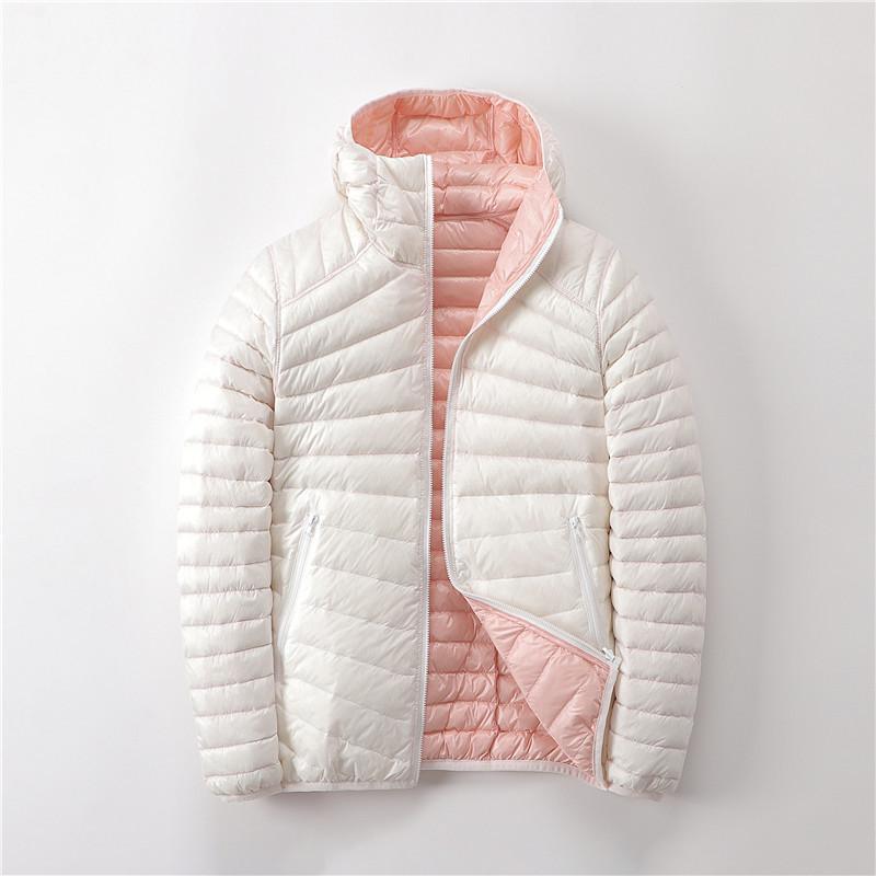 Women Double Side Jacket Hooded Windbreakers Design Lightweight Warm Coats