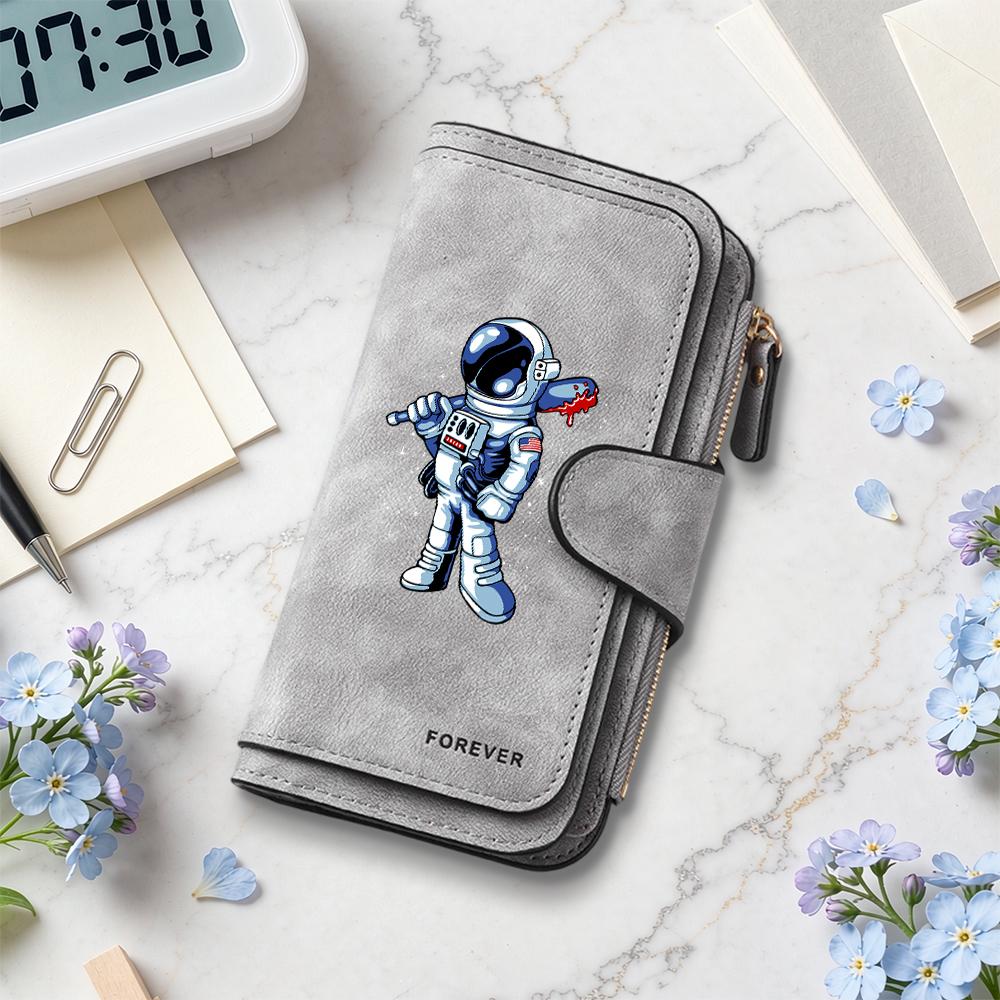 Stylish Astronaut Pattern Multi-Card Slot Wallet