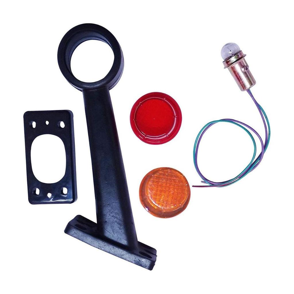 4X Side Rubber Stalk Marker Light Red/Amber Outline Lamp 12V – Compatible with Trucks, Trailers, Caravans & More