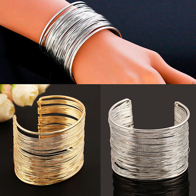Women Statement Bracelet Bangles Dress Luxury Vintage Multilevel Bangle