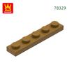 Non-Toxic 124Pcs/Lot Plate 1X5 Holes Block Moc Color Accessories Compatible With 78329 Brick Diy Children Toy Assembly Parts