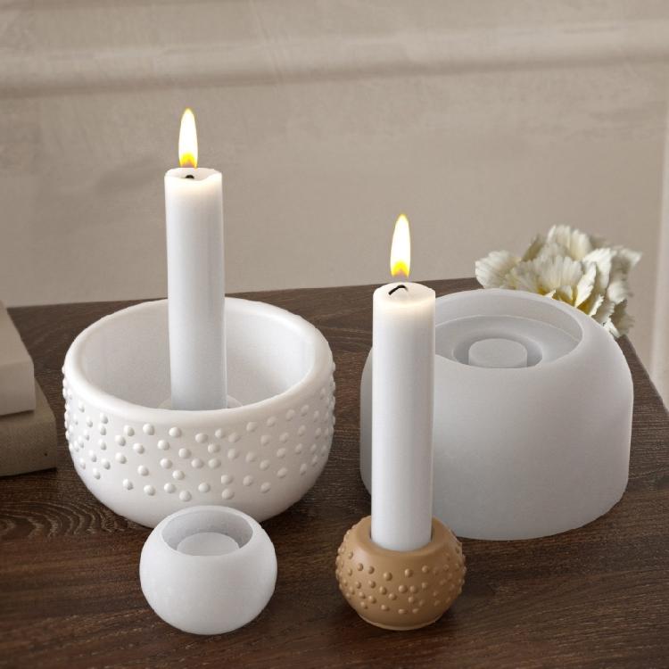 Geometric Dot Silicone Candle Stand Mold For Handmade Resin Candle Trays Jewelry Dishes And Party Decors