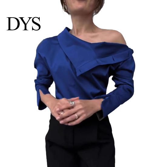 Versatile Women Top Shirt Button Splicing Turtleneck Long Sleeves Casual Loose Fit Solid Color Off-shoulder Blouse