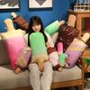 Kawaii Cartoon Ice Cream Plush Toy Stuffed Food Snack Ice-cream Cone Pillow Cushion Kids Doll Room Decoration Birthday Gift