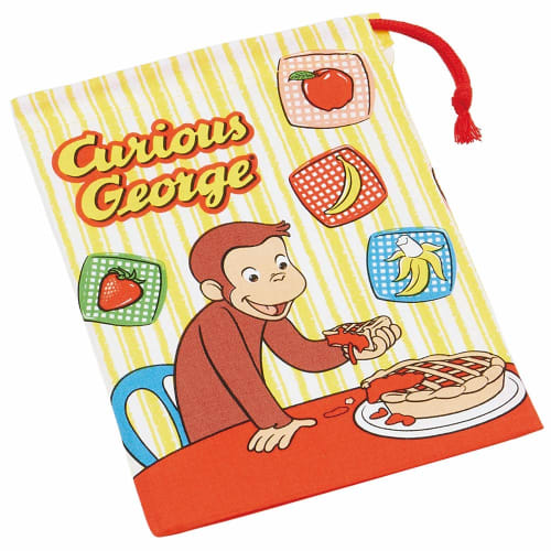 Skater Lunch Box/Cup Bag, 21x15cm with Gusset, Curious George Design, Boy, Made In Japan, KB62-A