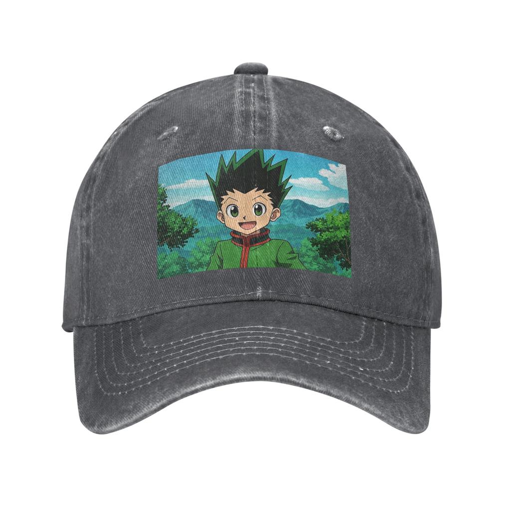Anime Hunter X Hunter Gewaschene Jeans-Kappe Lässige Baseballkappen Verstellbarer Hut Sommer Unisex Baseballkappen