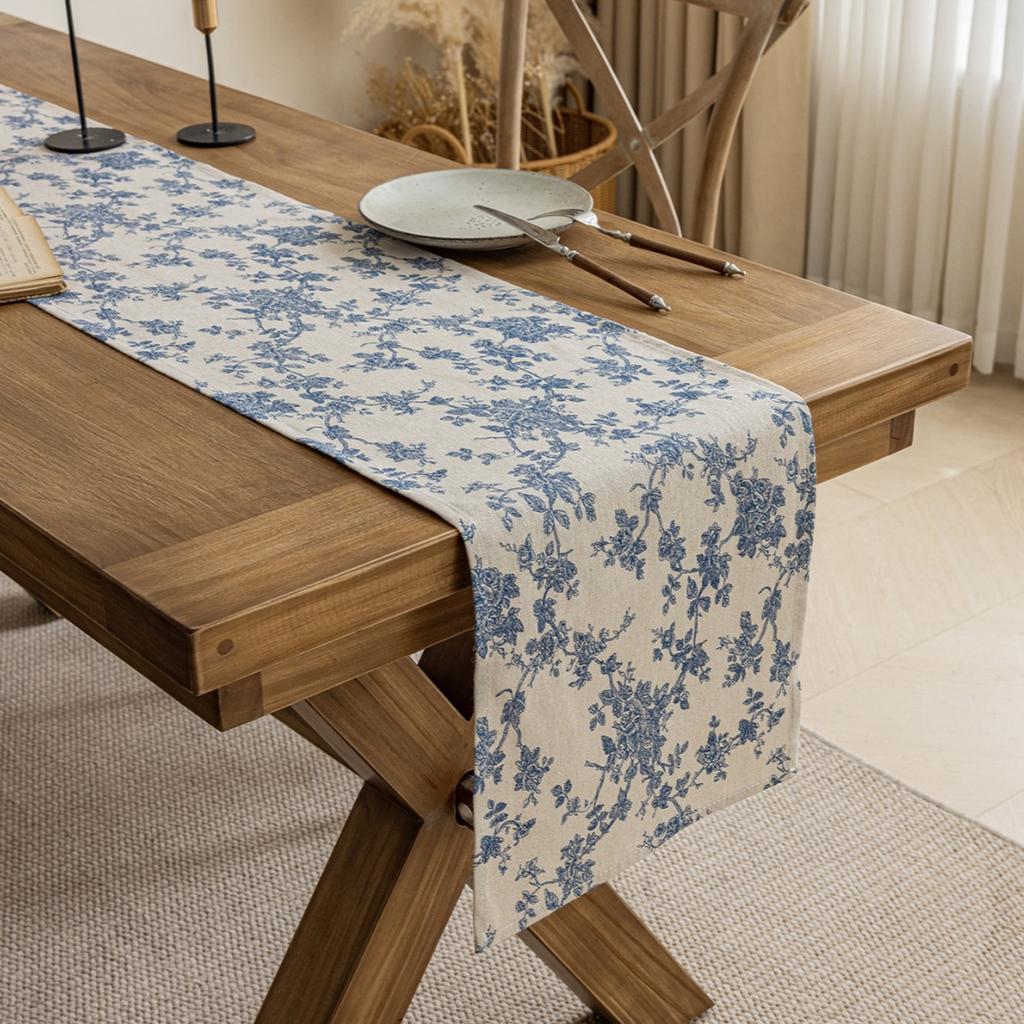 Vintage Printing Table Runners Coffee Kitchen Dining Table Home Decor Christmas Wedding Holiday Farmhouse Style Chic Handmade