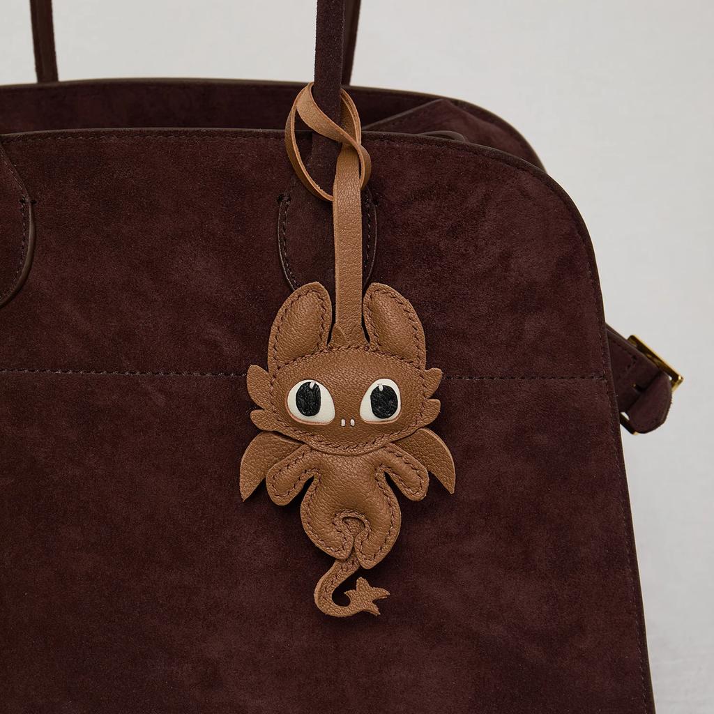Sheepskin Handmade Leather Cute Dragon Bag Charm KeyChain Gift Cute Decoration Suitable For Bags Exquisite Charm Bag Accessories