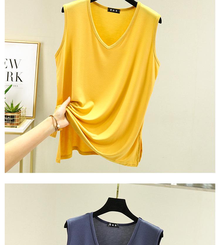 Women's Sleeveless V-Neck Loose Modal Vest – Summer Plus Size Camisole Slimming Top