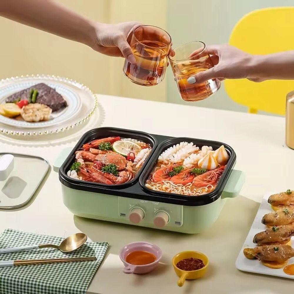 Dual Temperature Control Hot Pot Machine Electric Hot Pot  Indoor Barbecue
