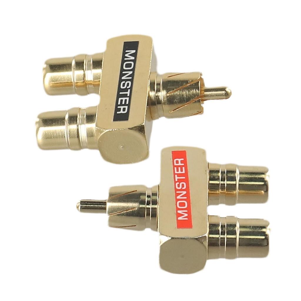 2 stücke Für RCA Audio Y Splitter Stecker Adapter 1 Stecker auf 2 Buchse Vergoldet