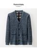 Men's Autumn/Winter Plus Velvet V-Neck Long Sleeve Cardigan Sweater