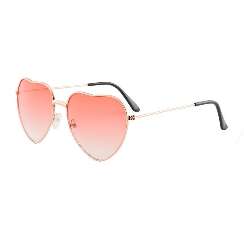 Nouvelles lunettes de soleil rétro en métal amour, lunettes de soleil pièce océan cœur pêche, lunettes de soleil mode en forme de cœur pour femmes