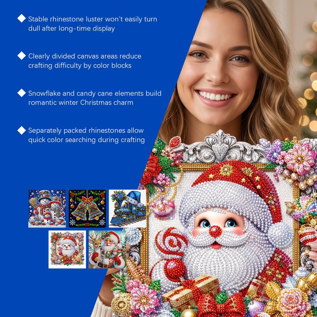 Weihnachtsmann und Rentier Diamant-Dekorationsmalerei - Warm, Heilend, Dreidimensional, Lässige Dekorationsmalerei