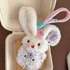 Cartoon Design Plush Rabbit Keychain Cute Long-eared Rabbit Pendant Stuffed Keyring  Couple Items