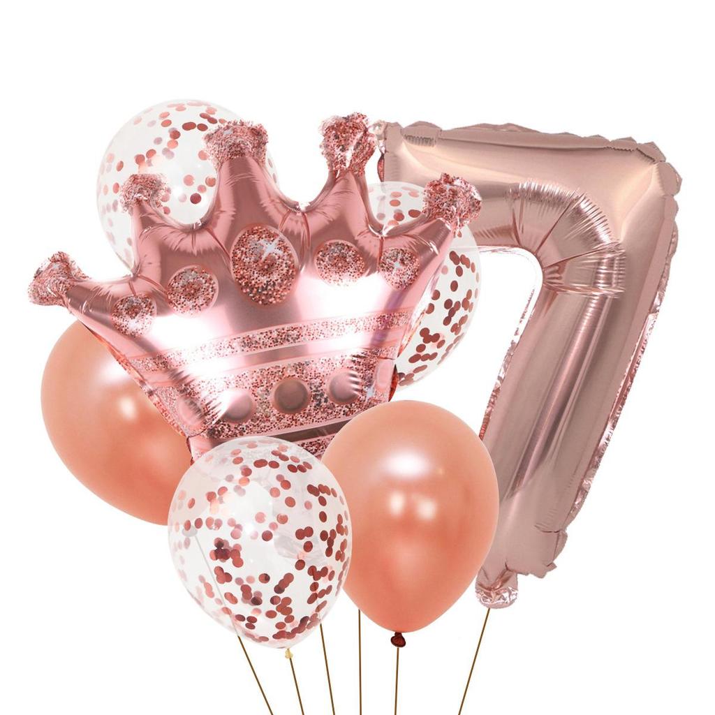 Gold Crown Balloon Set for First Birthday Party Decorations