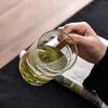 Tea Cup With Crescent Moon Filter Japanese Wooden Handle Heat-resistant Glass Cups Tea Leaf Separation Tea Cup Set