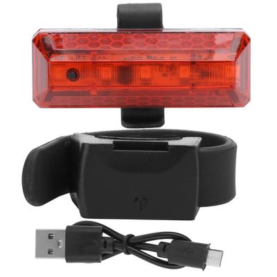 Luce Posteriore per Bicicletta Ricaricabile USB Ciclismo 5 LED Luce Riflettente Sicurezza Lampada di Avvertimento Ciclo Luce Rossa Rossa