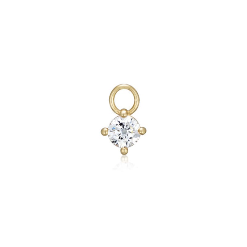 LUNNE 14k Signity Stone Charm (14k Gold) #LCC01