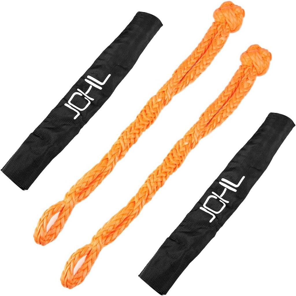 Soft Shackle Synthetic Road Recovery Rope 1/2' X 23 Inch 56000LBS Breaking Strength Tow Shackles For Sailing SUV Off Road Towing ATV Recovery 2 Pack