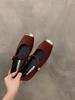Flat French Black Mary Jane Single Shoes Fairy Shoes Red Evening Gentle Shoes Large Size Women's Shoes 41-43