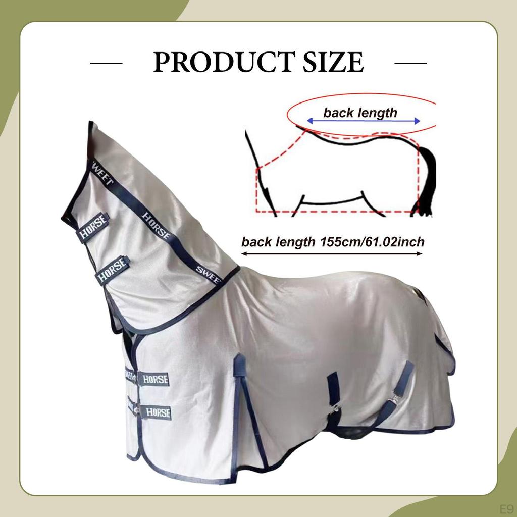 Breathable Unpadded Ventilated Horsefly Sheet for Neck Protection