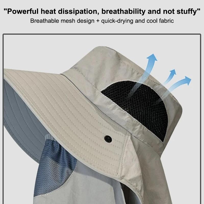 Summer Uv Protection Hiking Hat Quick-Drying Wide Brim Outdoor Visor Bucket Hats Mesh Breathable Sun Hat Outdoor Cycling Hat