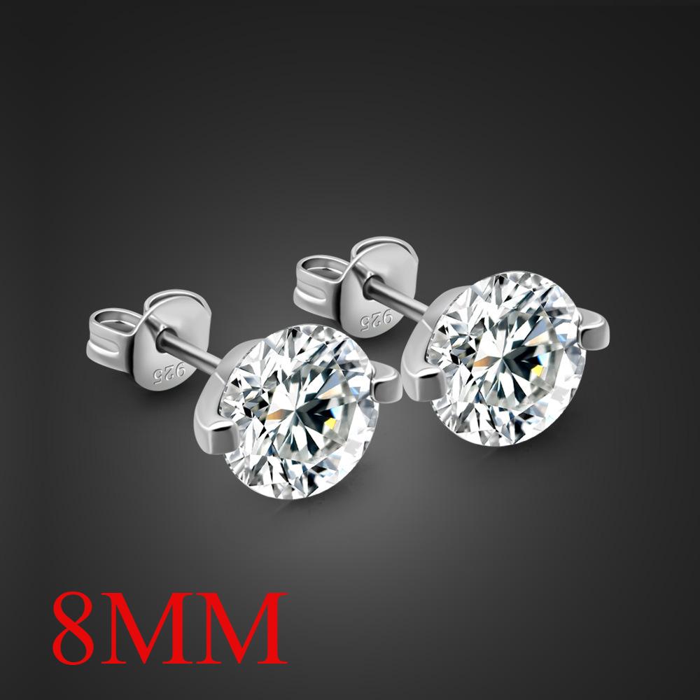 

Simple Round White Zircon Earrings For Male And Female Couples Geometric Street Shooting Retro Cold Wind Studs