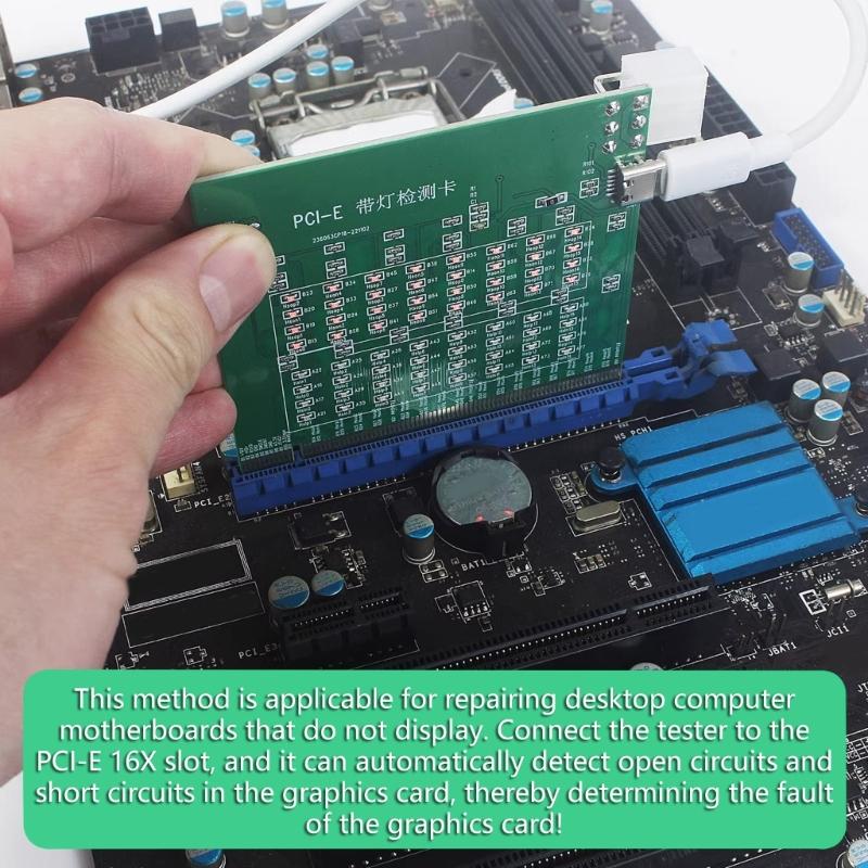PCIE 16X Slot Diagnostic Card 16X Slot Tester With LED Indicators For Desktop Computer Hardware Testing Troubleshooting