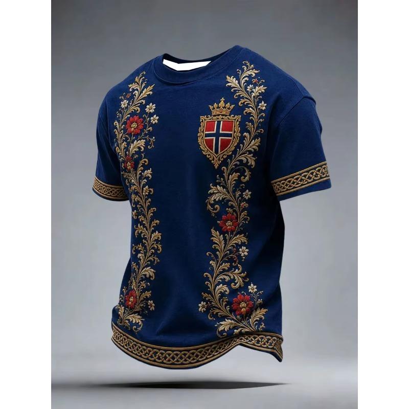 Trending Hot Sale Norway Style 3D Print Athletic T-shirt Soft Breathable Quick Dry Fan Shirt Casual Outdoor Sportswear Vintage