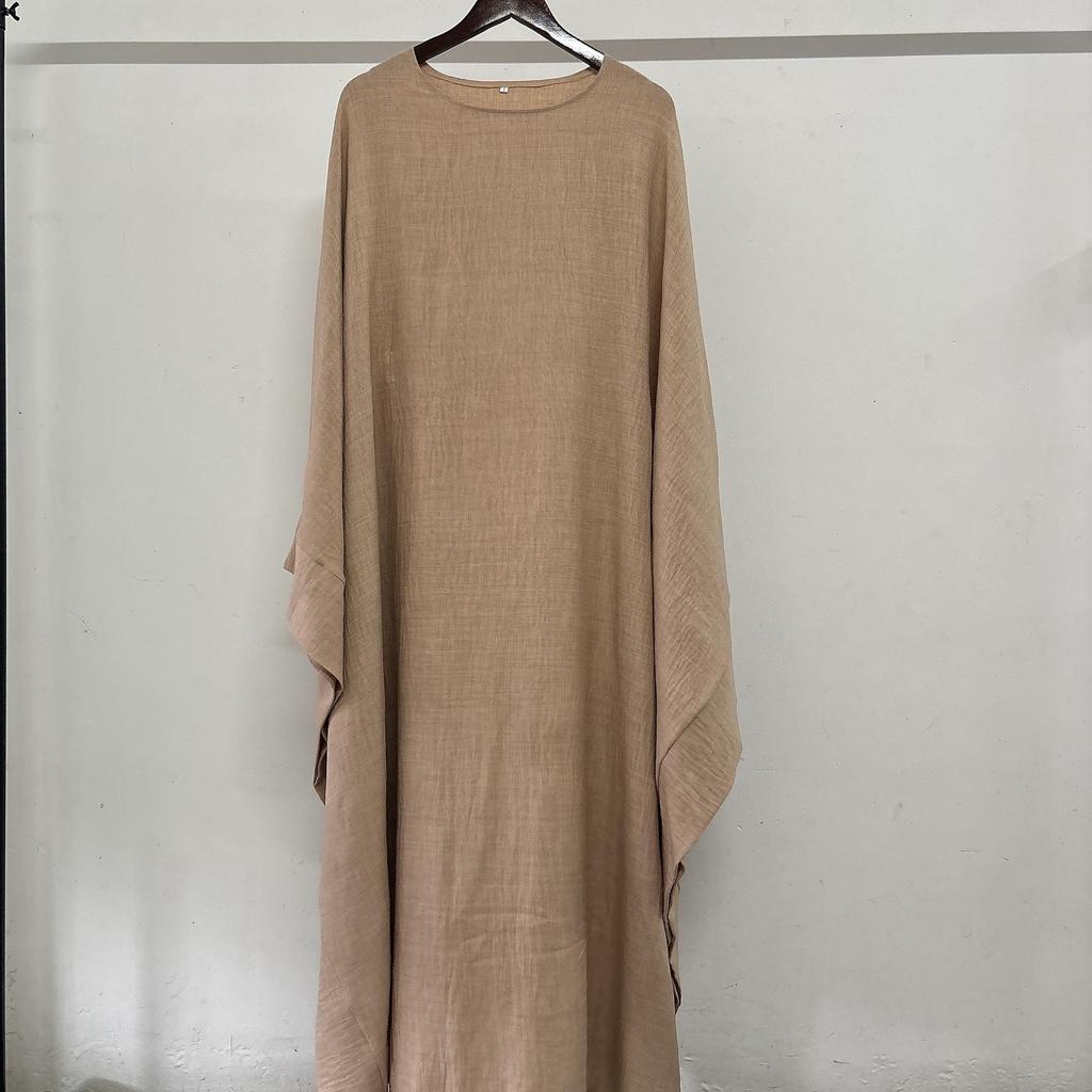 Yiduo Duo Waist-Slimming Batwing Sleeve Dress with Belt