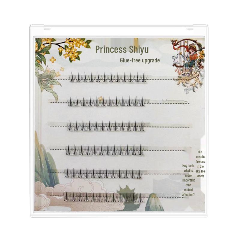 

Натуральные нижние ресницы на самоклеящейся основе без клея: Прозрачный ремешок на заказ для естественного вида. 6 Rows, 72 Clusters чёрный