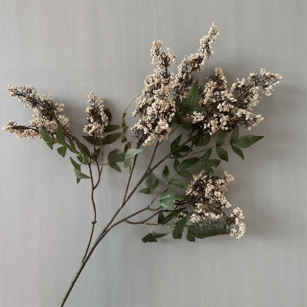 Пластиковая искусственная ветка с ягодами нандина, маленькие плоды, реалистичный искусственный цветок софоры, поддельный цветок, зеленые растения, цветочный орнамент оранжевый