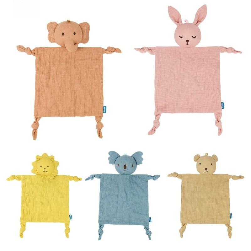 Panno Lenitivo Elefantino con Giocattolo Animale di Peluche per il Comfort e il Sonno del Neonato