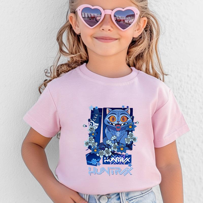 Kpop Korean Wave Witch Hunting Team Tiger Printed Children's T-shirt