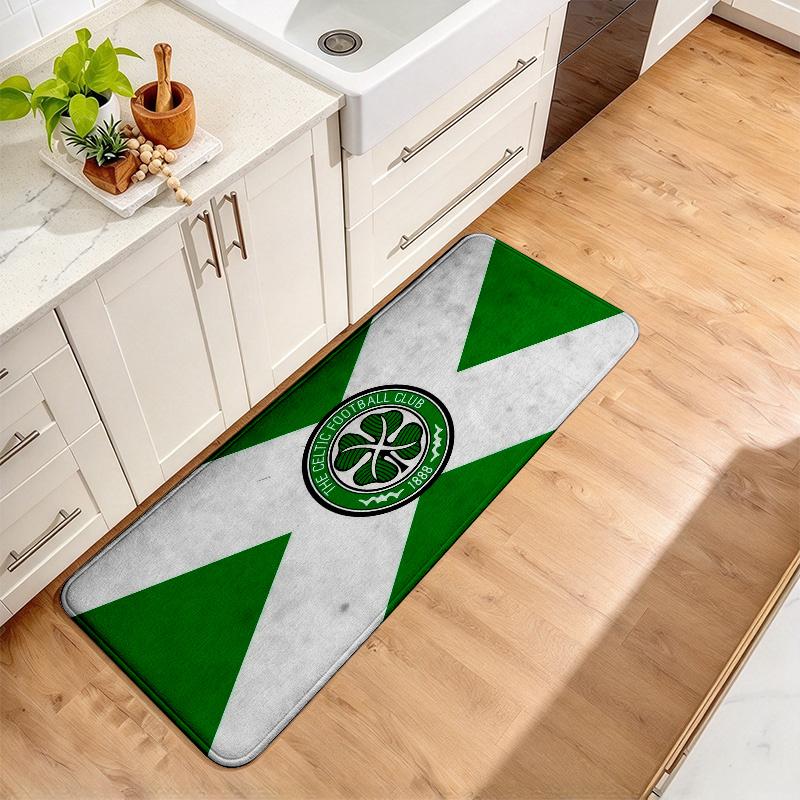 Celtic F.C Flannel Kitchen Mat Christmas Soft Area Rug Non Slip Floor Carpet Home Decoration