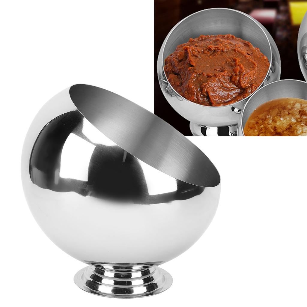 Slanted Seasoning Bowl 304 Stainless Steel Multifunctional Angled Serving Bowl for Kitchen Condiment Spice Dessert Fruit