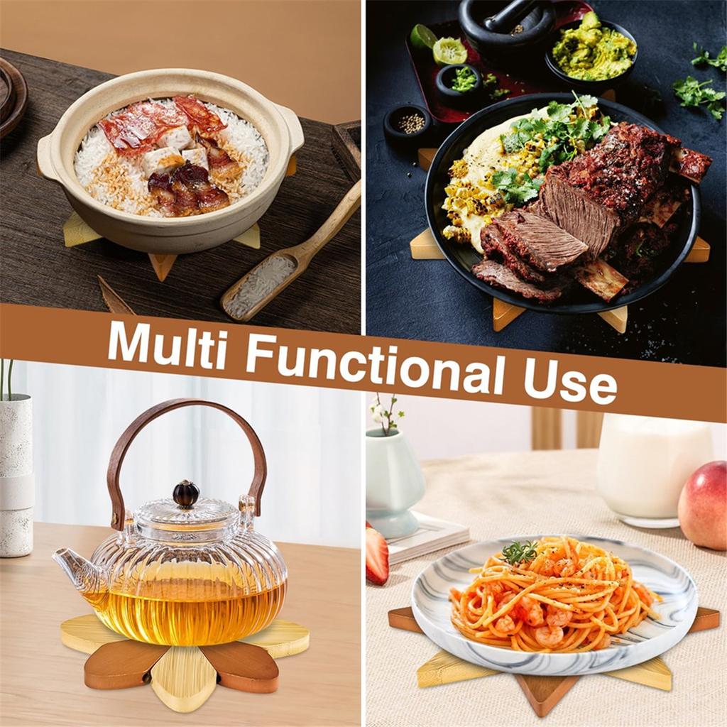 2026+ Wooden Trivets for Hot Dishes, Set of 3 Heat- Coasters Trivets Kitchen Wooden Tree Coasters for Hot Bowl&Teapot