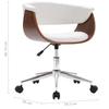 Swivel Office Chair White Bentwood and Faux Leather