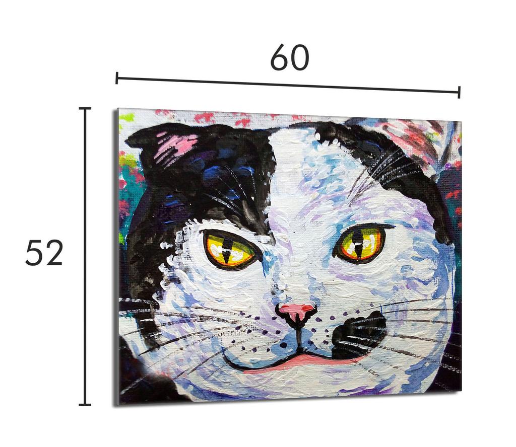 Szklana płyta ochronna na kuchenkę 60x52 Kot