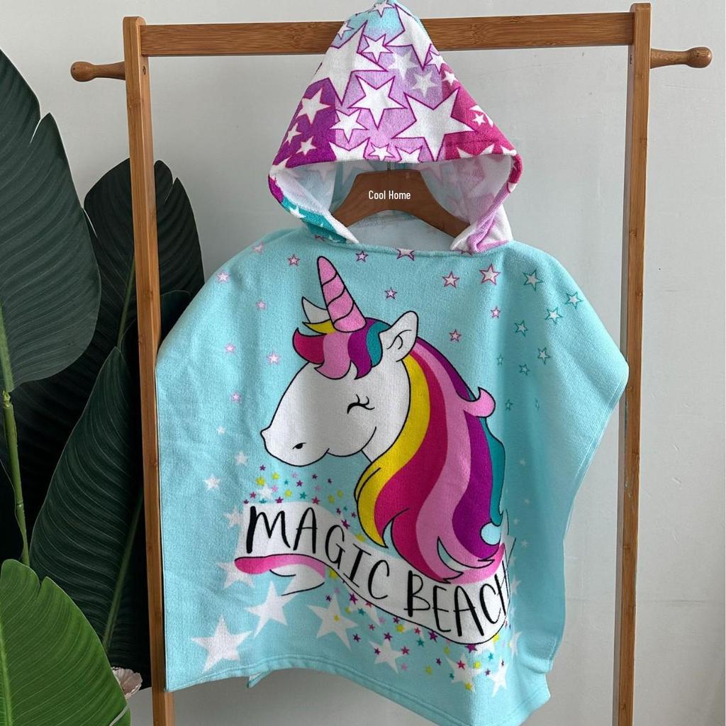 Children's Hooded Bath Towel: Antibacterial, Quick-Drying, Wearable Cloak for Bath or Beach.
