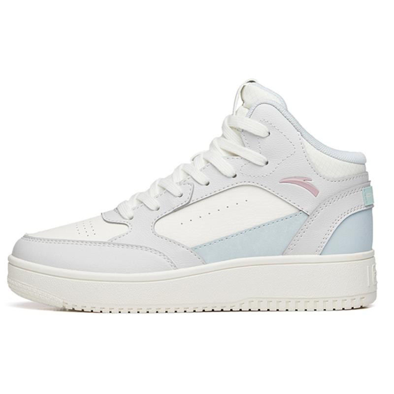 

Anta Abrasion Resistant Lightweight Waterproof High top Skateboard Shoes Women s Gray White Blue Sneakers 922238013-4 36.5