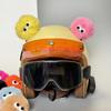 2Pcs Car Motorcycle Helmet Decoration Soft Plush Ball with Big Eyes For Motocross Full Face Off Road Helmet Sticker