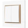 Double Switch with Frame Karlik Mini, White/gold