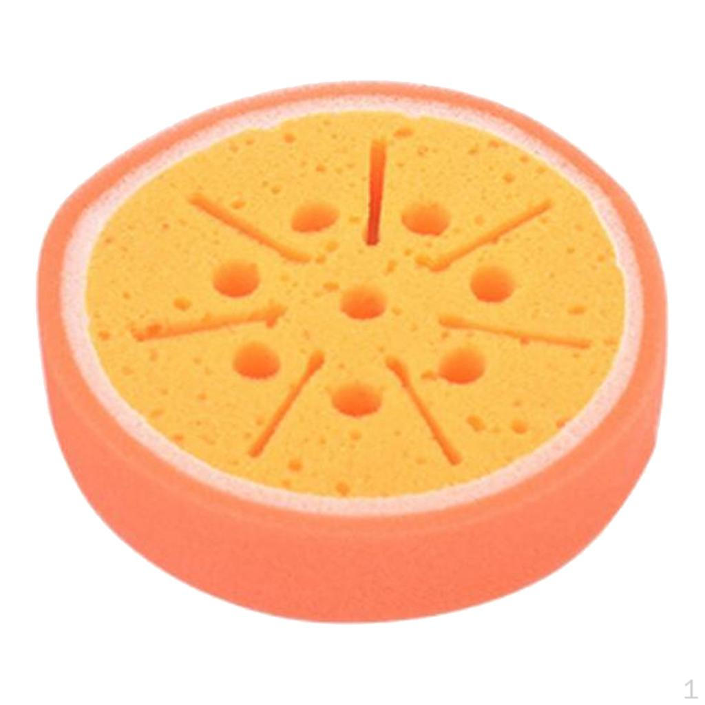 Fruit Shape Sponge Cleaning Brush for Kitchen Bathing Multi-functional Rubber Orange